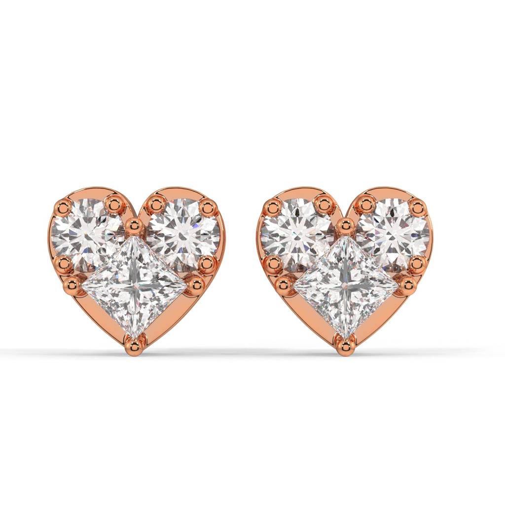 Golden Heart Earrings : SLSC-E29GoldenHeartEarrings