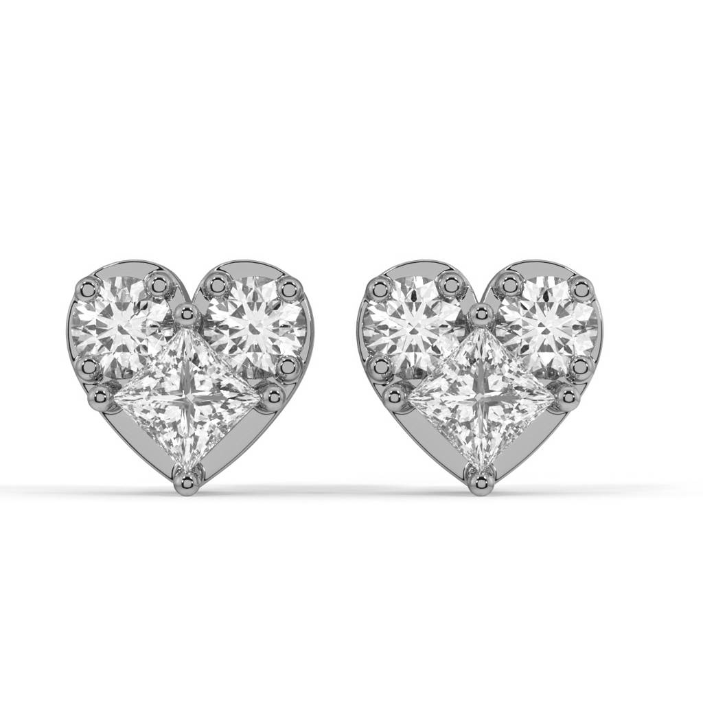 Golden Heart Earrings : SLSC-E29GoldenHeartEarrings