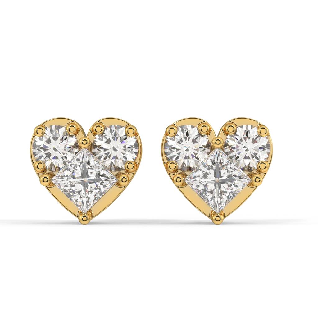 Golden Heart Earrings : SLSC-E29GoldenHeartEarrings