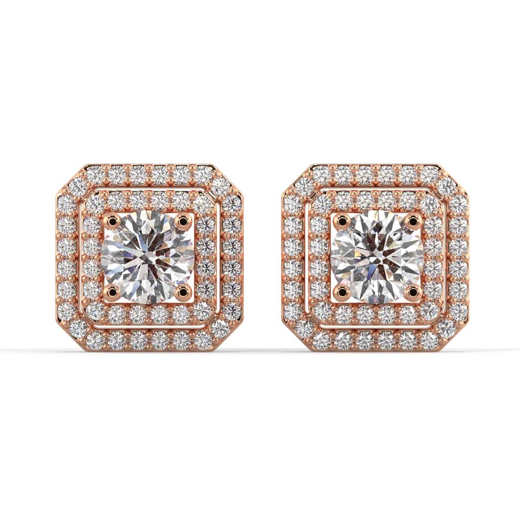 Octagon Diamond Jacket Earrings : SLVR-E-03OctagonDiamondJacketEarrings