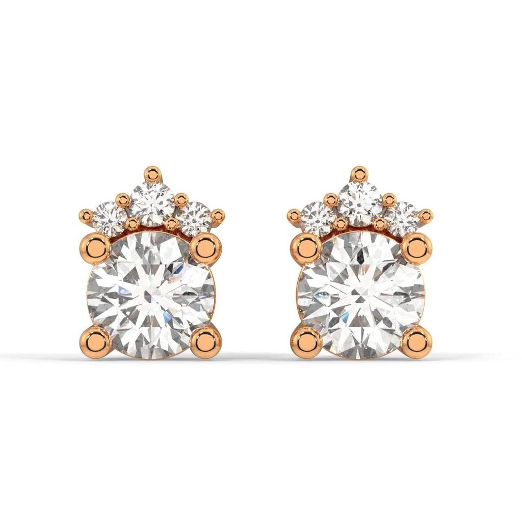 Diamond Duty Stud Earrings : SLVR-E-12DiamondDutyStudEarrings