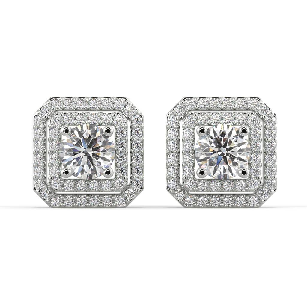 Octagon Diamond Jacket Earrings : SLVR-E-03OctagonDiamondJacketEarrings