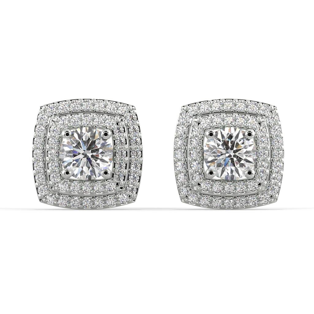 Cushion Diamond Jacket Earrings : SLVR-E-05CushionDiamondJacketEarrings