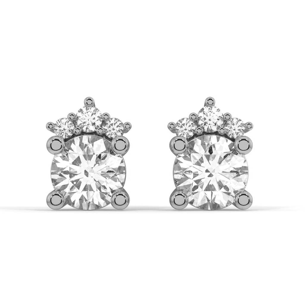 Diamond Duty Stud Earrings : SLVR-E-12DiamondDutyStudEarrings