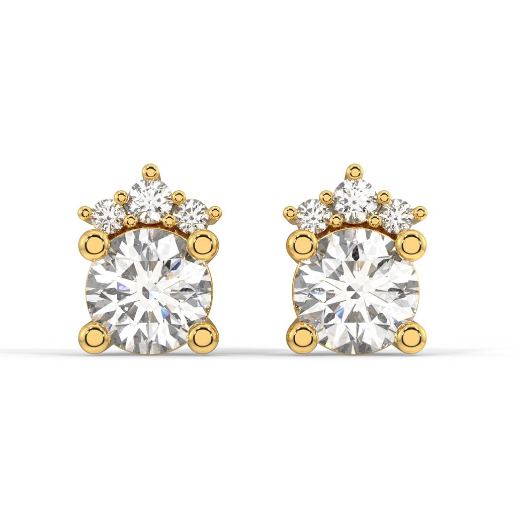 Diamond Duty Stud Earrings : SLVR-E-12DiamondDutyStudEarrings