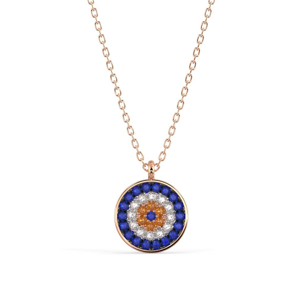 Ward Off Evil Eye Pendant Necklace : SLVR-P-1WardOffEvilEyePendantNecklace