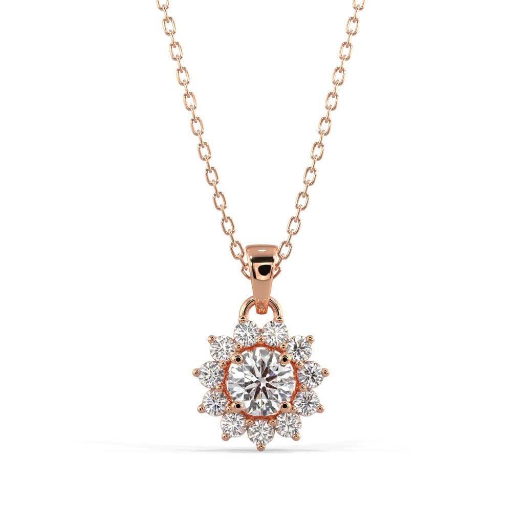 Starburst Diamond Pendant Necklace : SLVR-P-25StarburstDiamondPendantNecklace