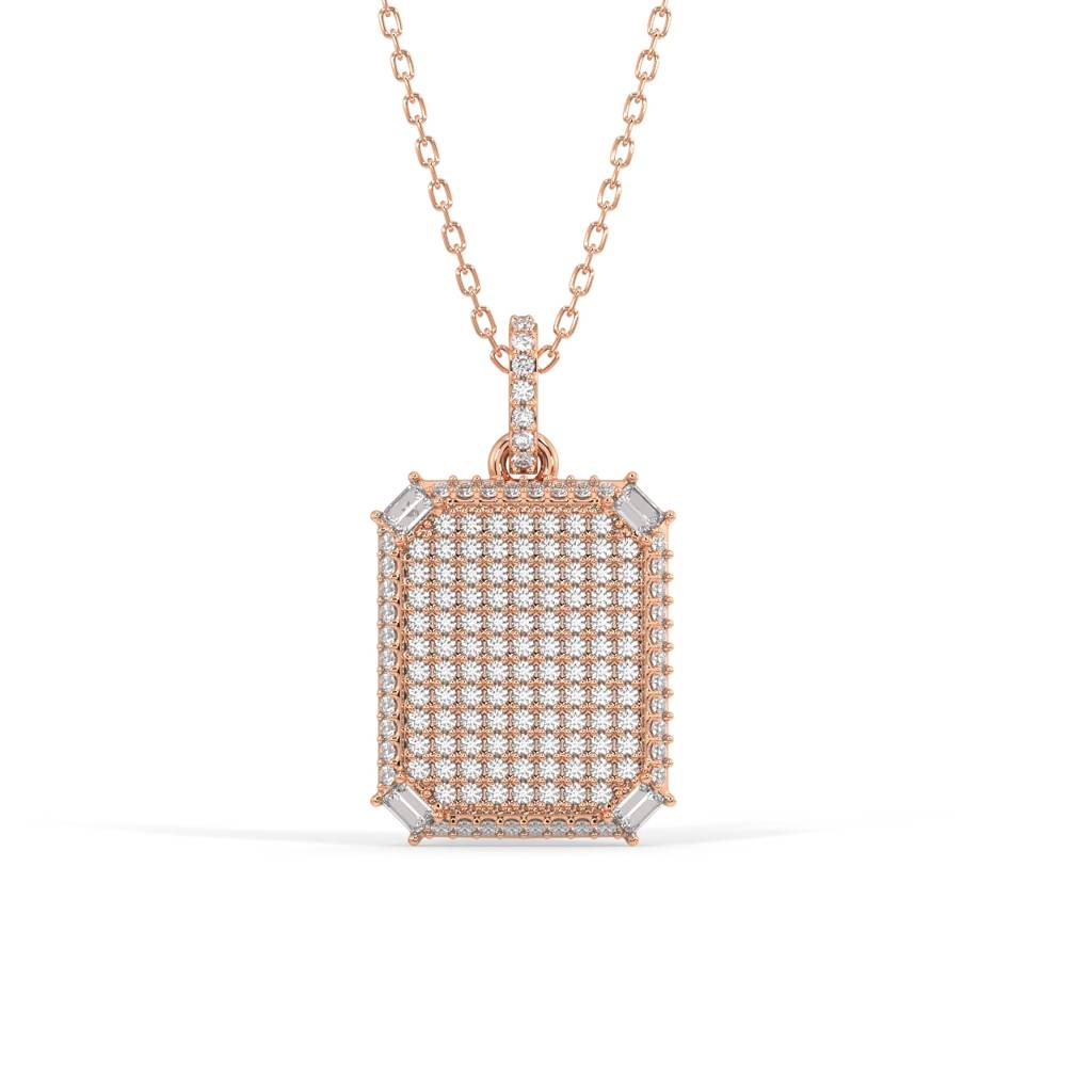 Shay Emerald Cut Pendant Necklace : SLVR-P-34ShayEmeraldCutPendantNecklace