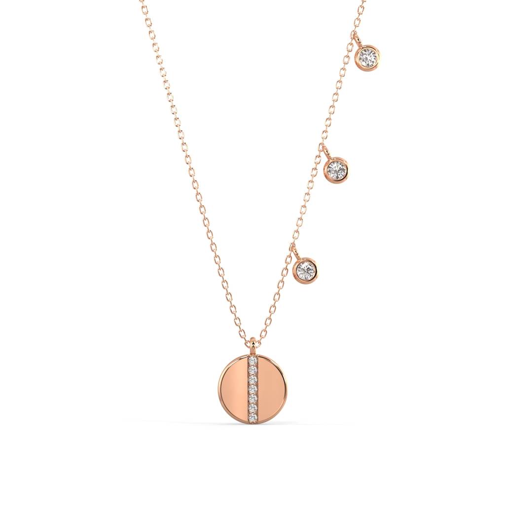 Diamond Dash Pendant Necklace : SLVR-P-3DiamondDashPendantNecklace