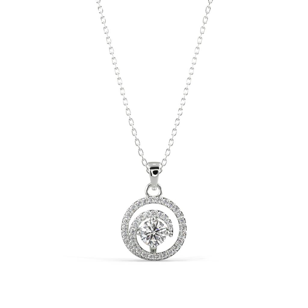 Whirlwind Diamond Pendant Necklace : SLVR-P-26WhirlwindDiamondPendantNecklace