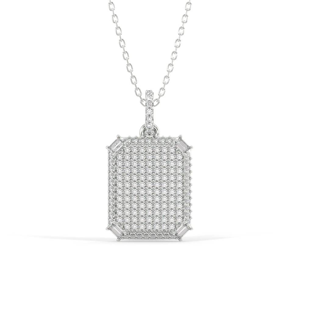 Shay Emerald Cut Pendant Necklace : SLVR-P-34ShayEmeraldCutPendantNecklace