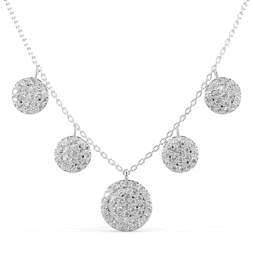 Drippin' In Diamonds Pendant Necklace : SLVR-P-8Drippin_InDiamondsPendantNecklace