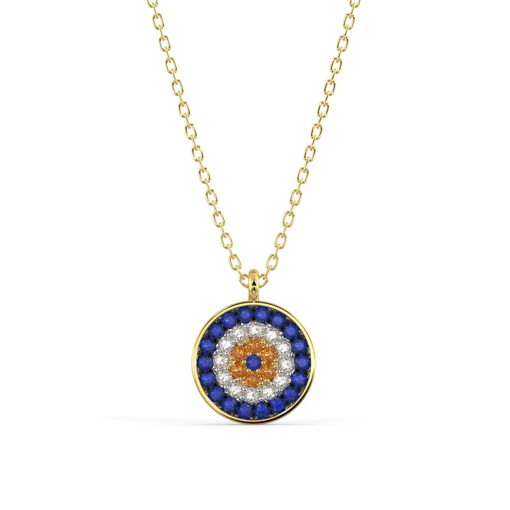 Ward Off Evil Eye Pendant Necklace : SLVR-P-1WardOffEvilEyePendantNecklace