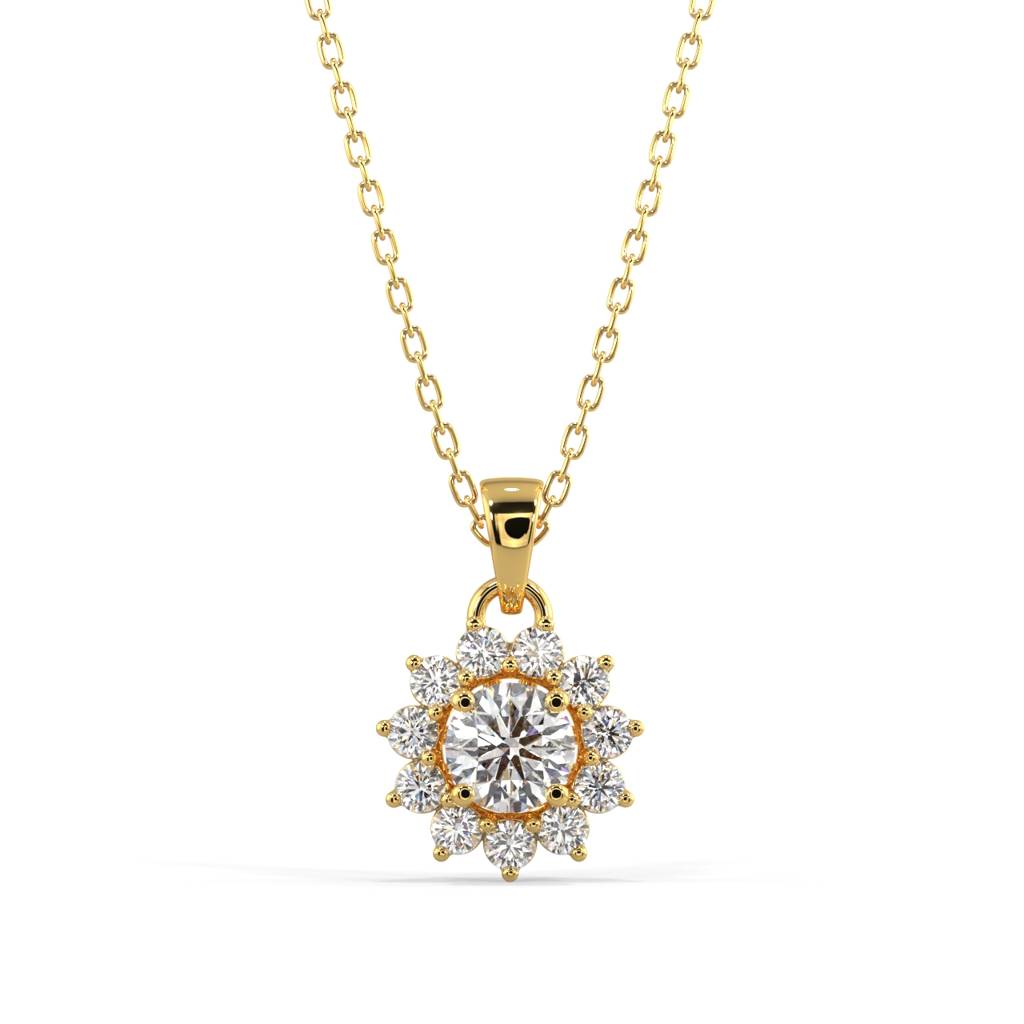 Starburst Diamond Pendant Necklace : SLVR-P-25StarburstDiamondPendantNecklace