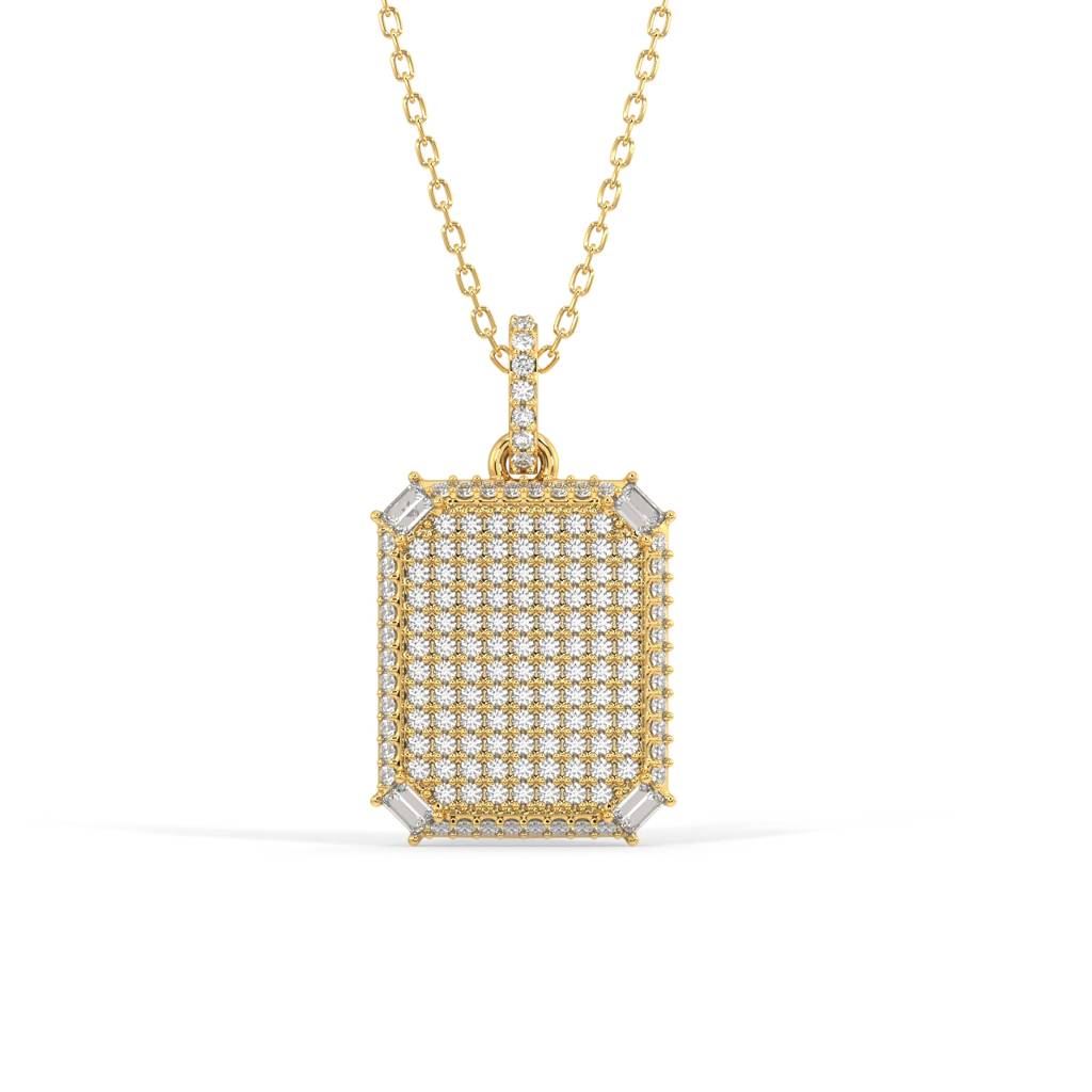 Shay Emerald Cut Pendant Necklace : SLVR-P-34ShayEmeraldCutPendantNecklace