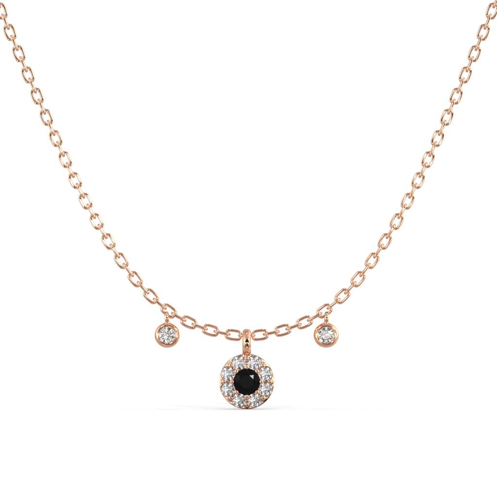 Enchanting Noir Diamond Necklace : SLVR-PYG-6