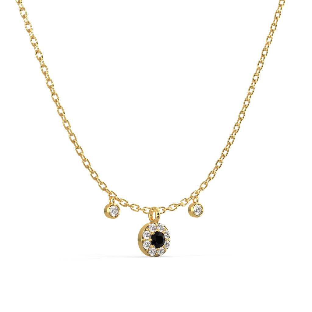 Enchanting Noir Diamond Necklace : SLVR-PYG-6