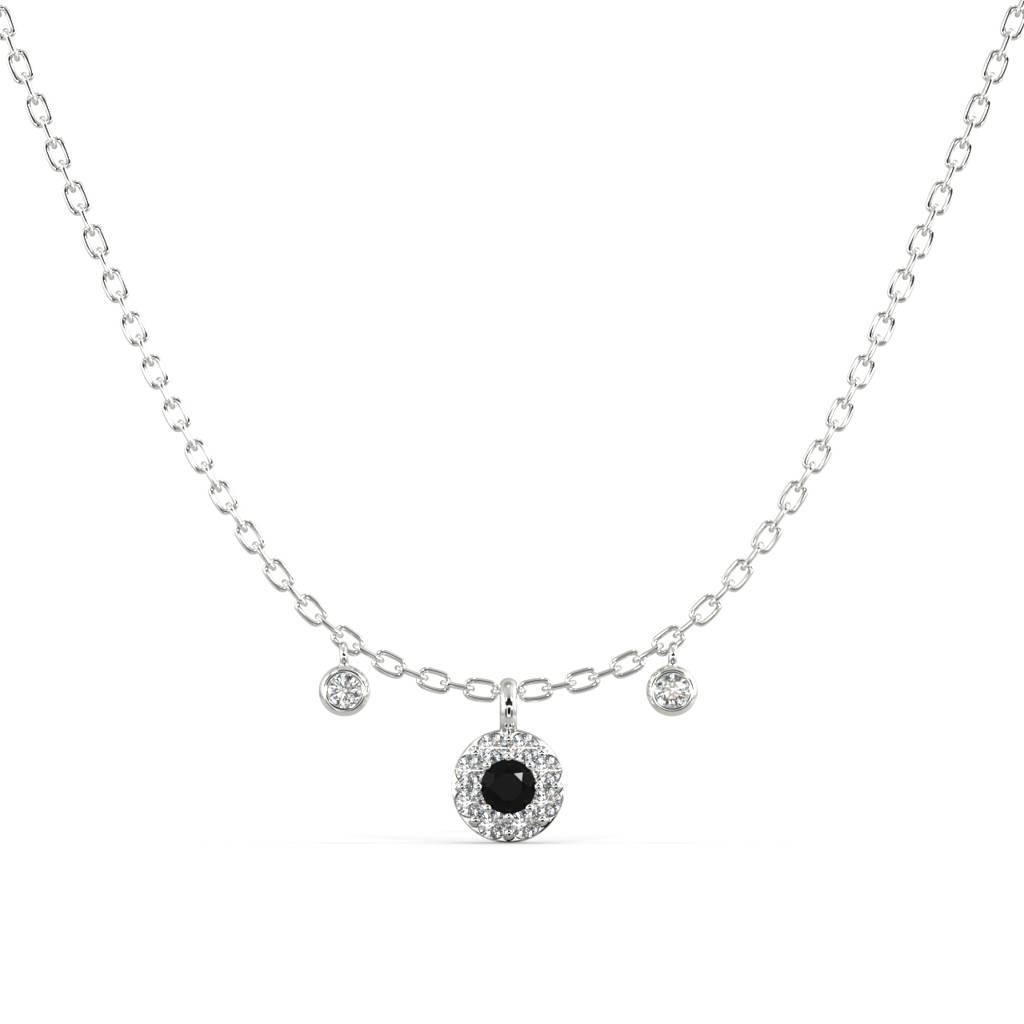 Enchanting Noir Diamond Necklace : SLVR-PYG-6