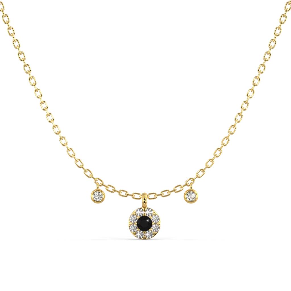 Enchanting Noir Diamond Necklace : SLVR-PYG-6