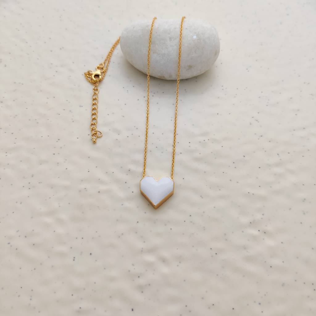 White Heart Pure Silver Pendant : SN-16(B)
