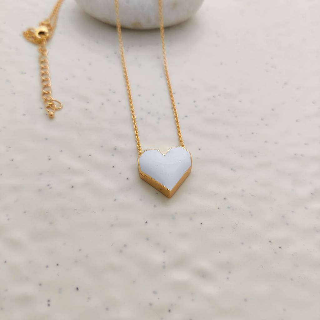 White Heart Pure Silver Pendant : SN-16(B)