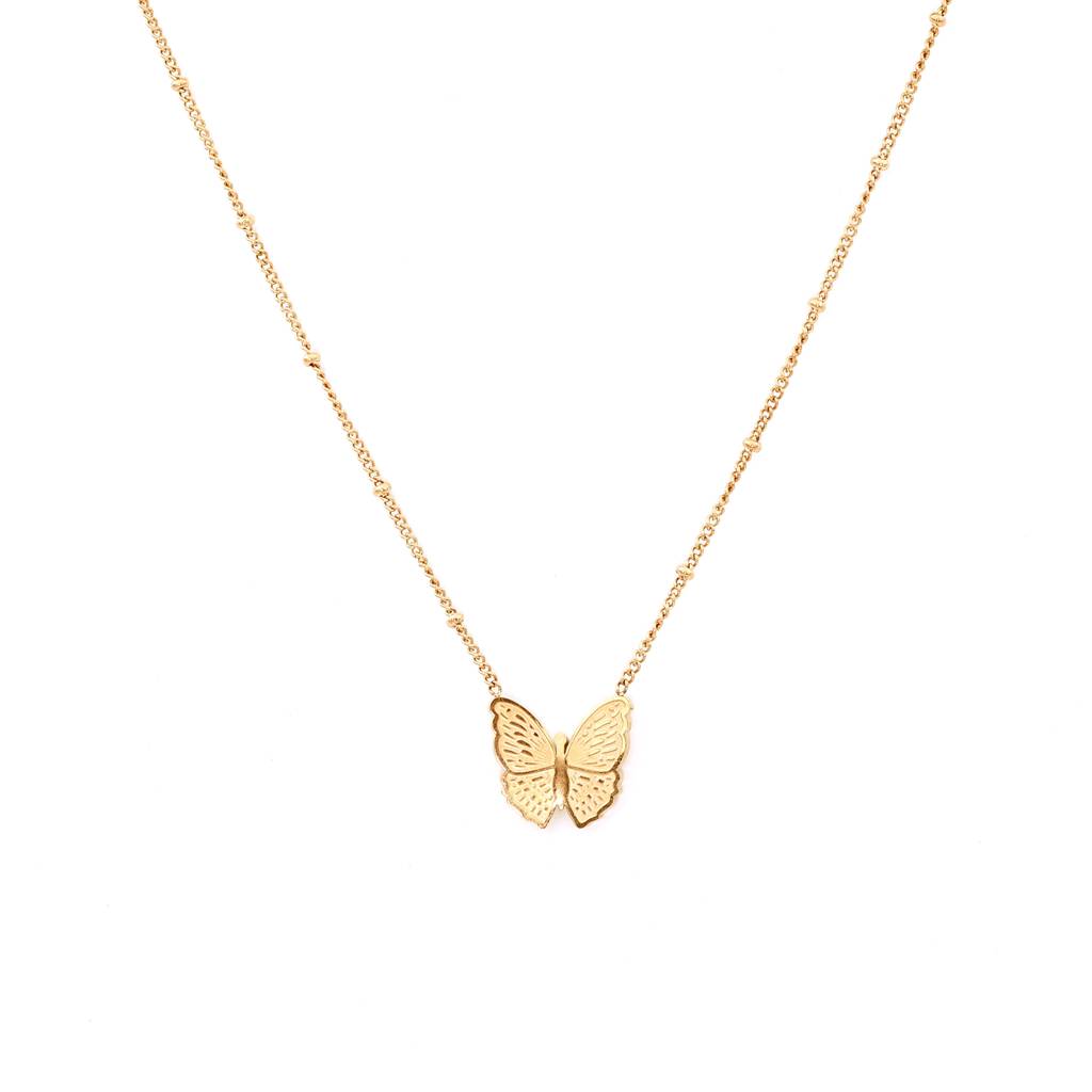 Rose Gold Plated Stainless Steel Maisie Butterfly Necklace : (S)N-BF-1-0