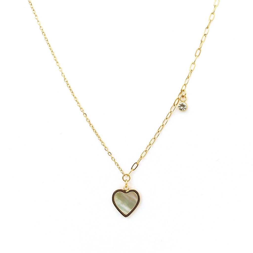 Gold Plated Stainless Steel Marie Heart Necklace : (S)N-H-3-0