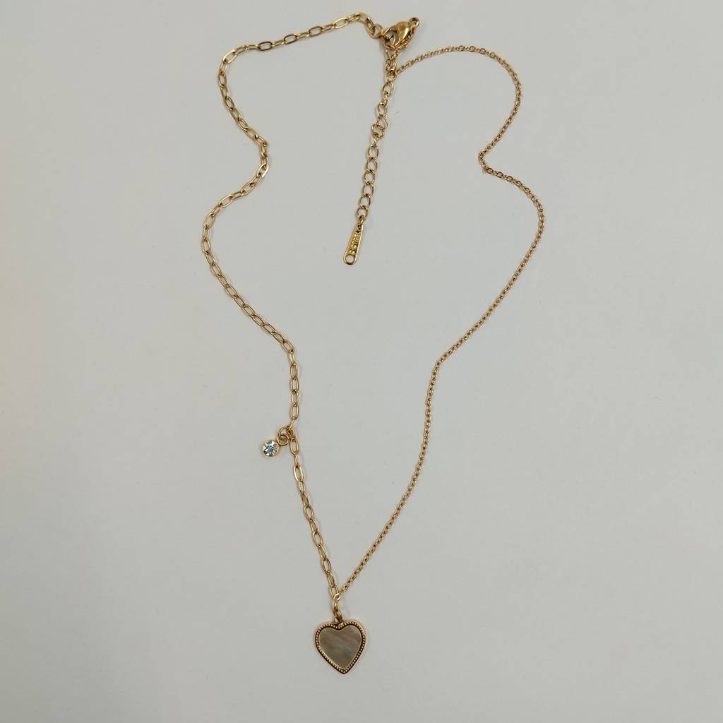 Gold Plated Stainless Steel Marie Heart Necklace : (S)N-H-3-0