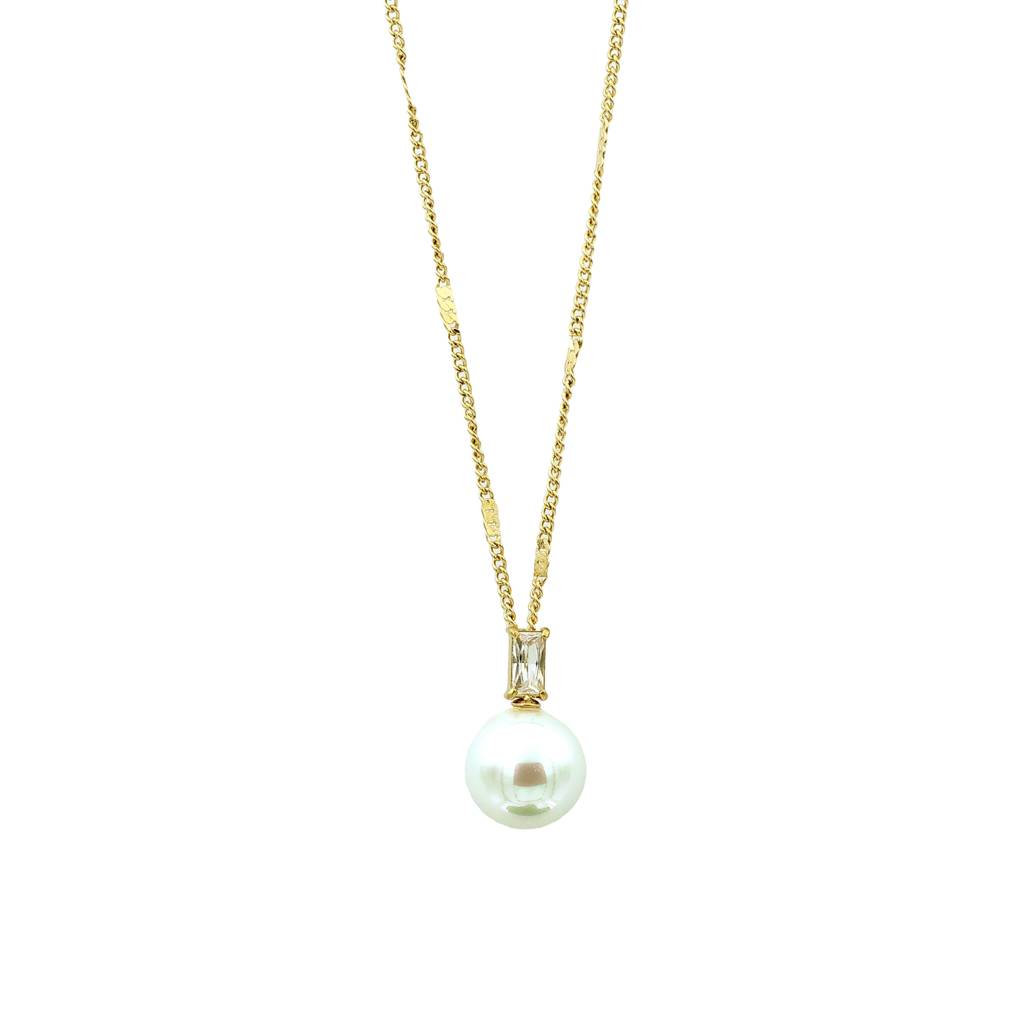 Gold Plated Stainless Steel Lexi Pearl Necklace : (S)N-P-2-0
