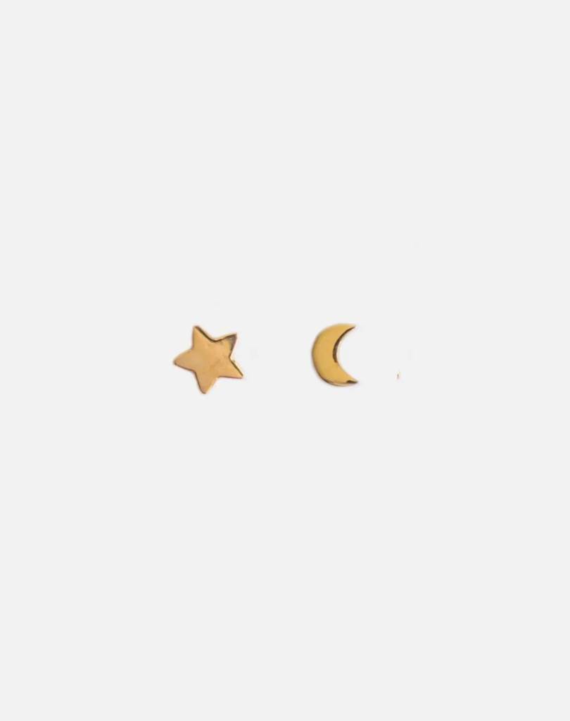 Kids Moon-Star Studs Pair : SP-Y-MSSB