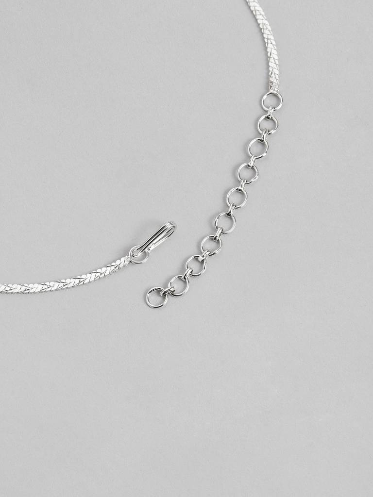 Luxury Silver Necklace Set With Intricate American Diamond Details : SPADDMNC12Red