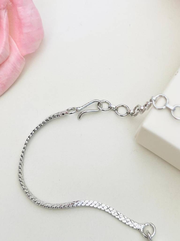 Sophisticated Silver Plated American Diamond Necklace-Spaddmnc20R01 : SPADDMNC20R01