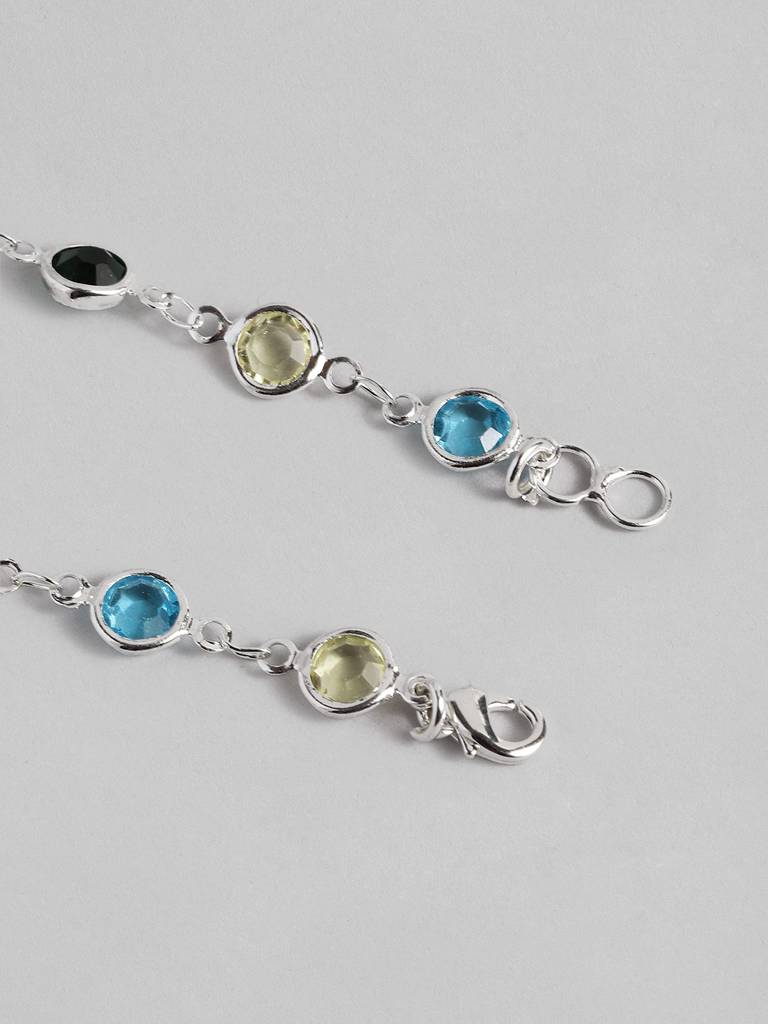 Dailywear Silver Plated Anklet : SPAnk10Rainbow