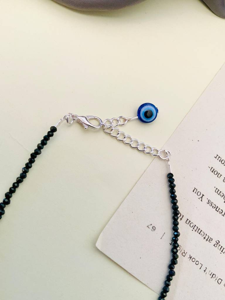 Enchanting Silver Plated Crystal Beads Evil Anklet-Spankinveer02 : SPAnkInvEER02