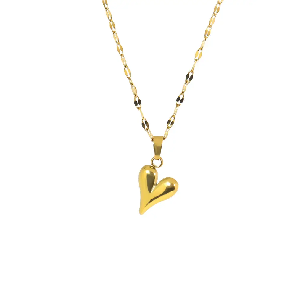 Pointed Heart Pendant With Tinsel Chain : SPG013