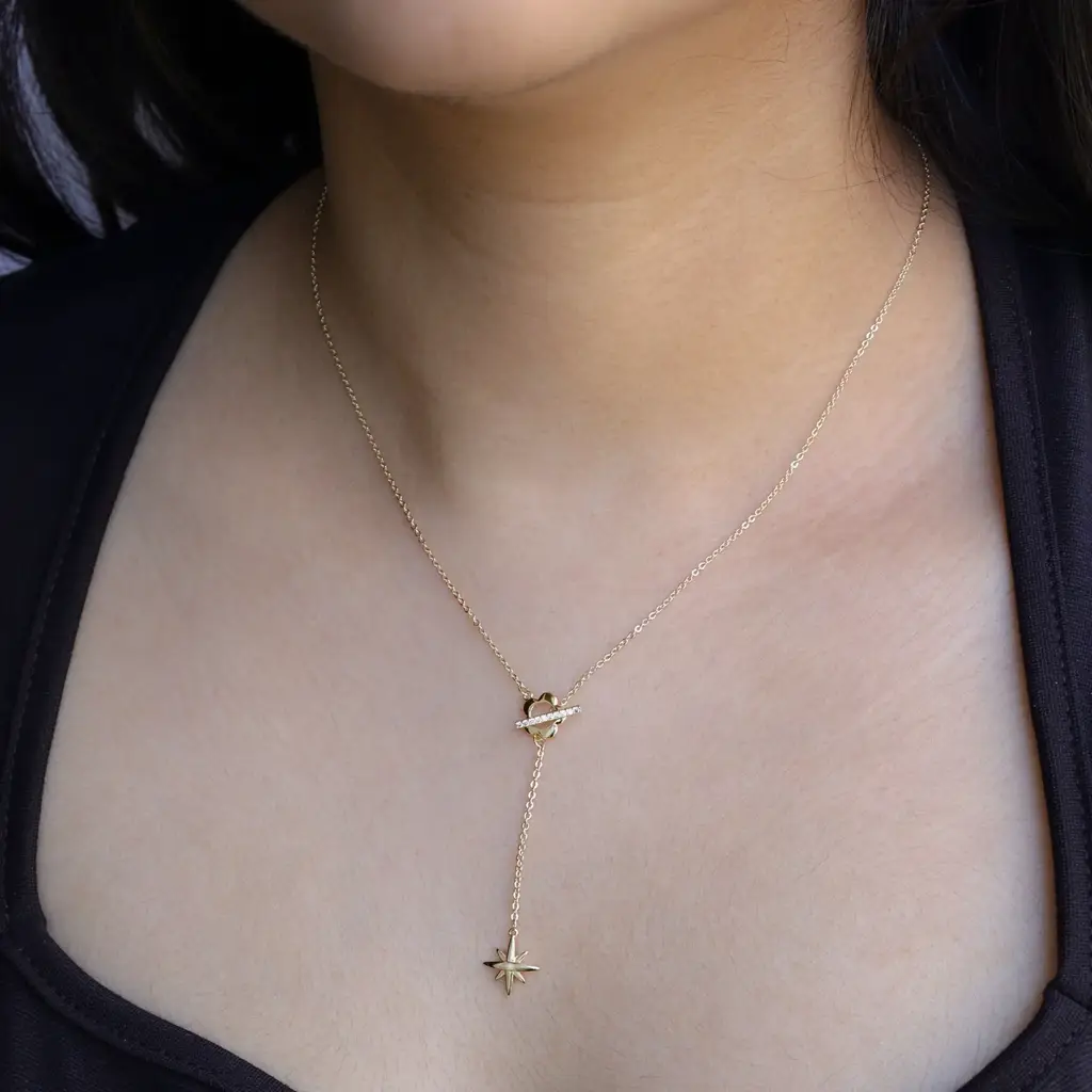 Star Lariat Gold Necklace : SPG014