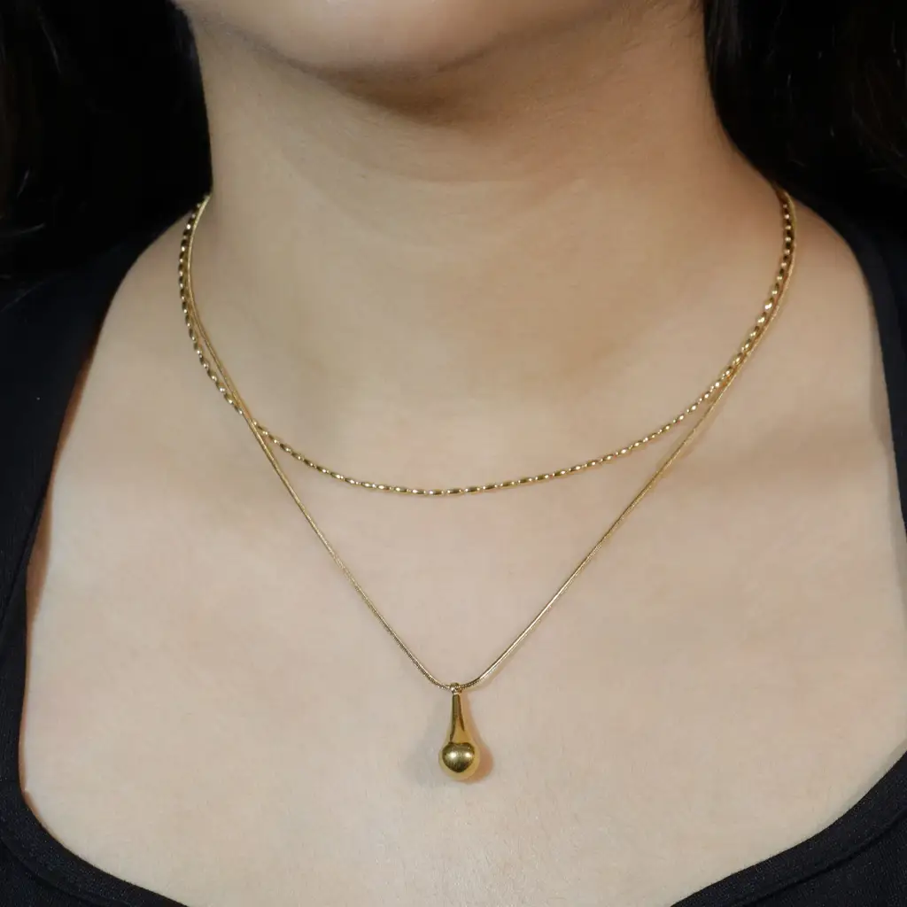 Raindrop Double Layer Necklace : SPG028