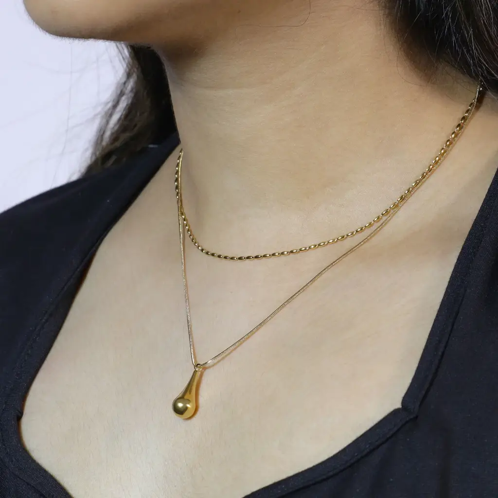 Raindrop Double Layer Necklace : SPG028