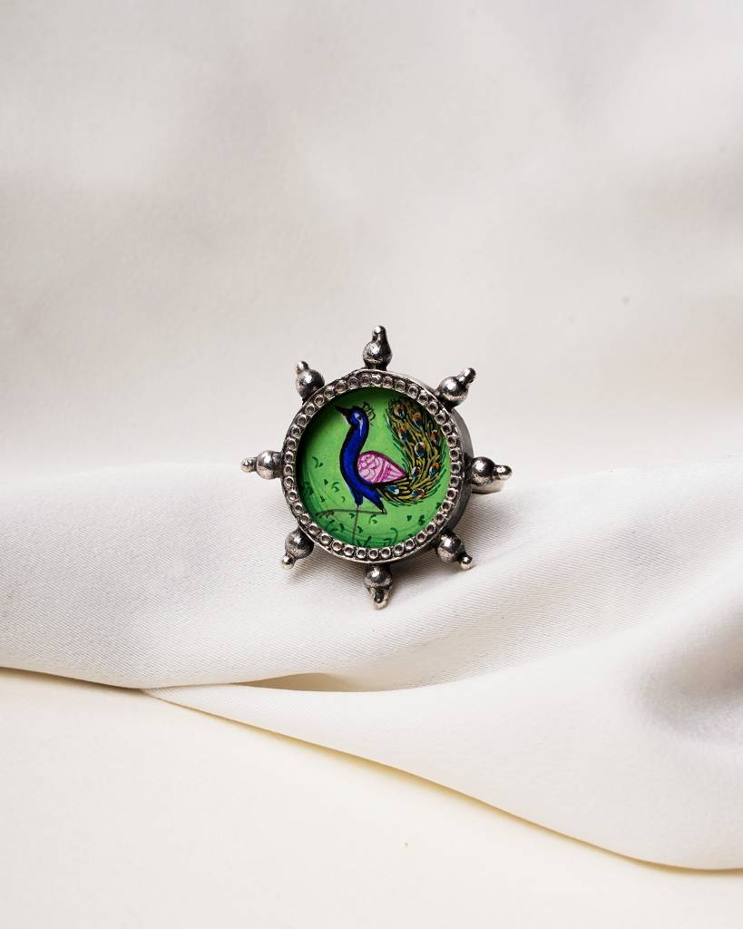 Kushal'S Fashion Jewellery Silver Temple Finger Ring -167823