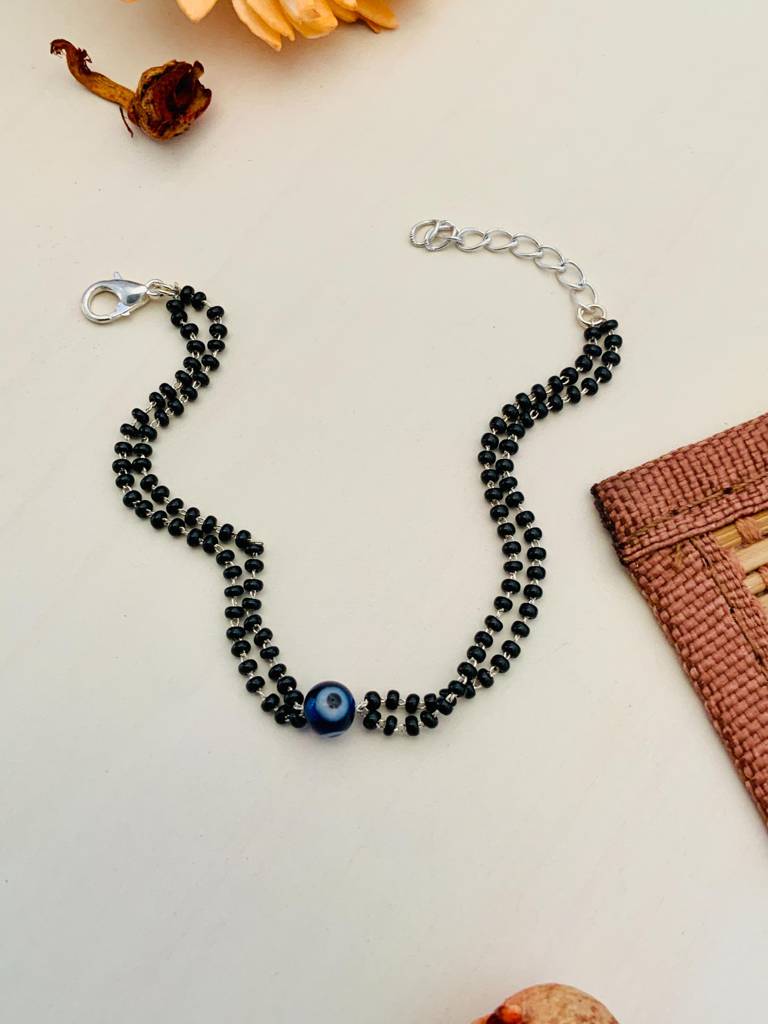 Silver Plated Evil Eye Hand Mangalsutra : SPHMAdultEE