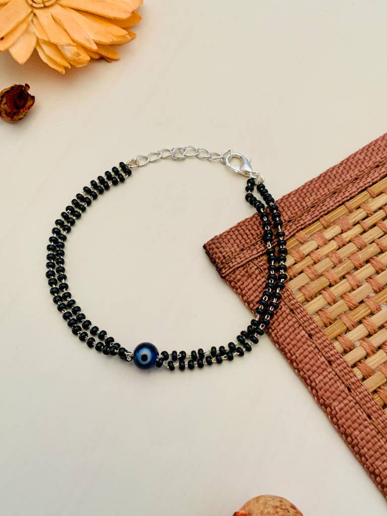 Silver Plated Evil Eye Hand Mangalsutra : SPHMAdultEE