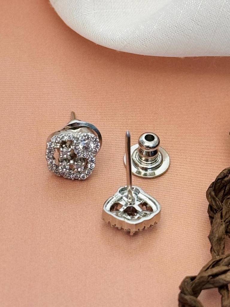 Silver Plated American Diamond Studded & Beaded Mangalsutra Set-Sppjmmsc18Sjivar01 : SPPJMMSC18SJivaR01