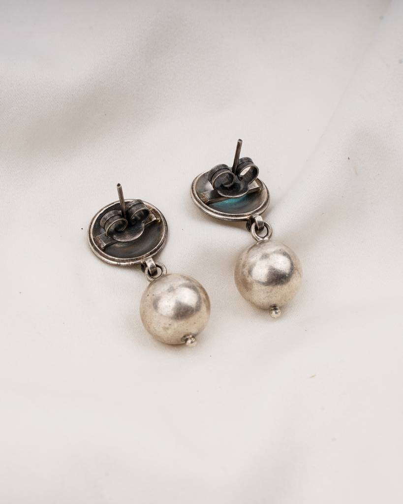 Plain Ball Bead Earrings - 92.5 Sterling Silver : SPPSEARRING04