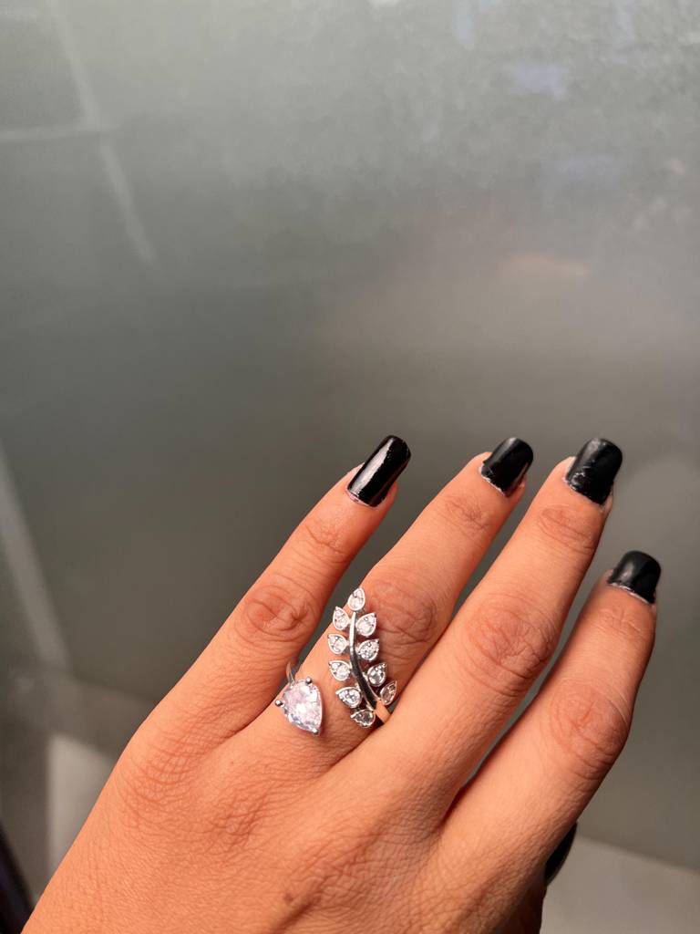 Impressive Solitaire Silver Plated American Diamond Ring For Women : SPRingIris30