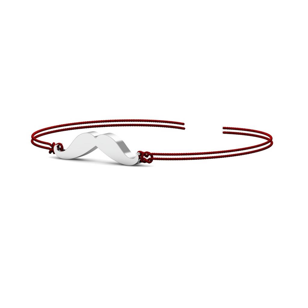 Kuberbox 925 Sterling Silver Moustache Silver Rakhi Brooch : SRA2004_925