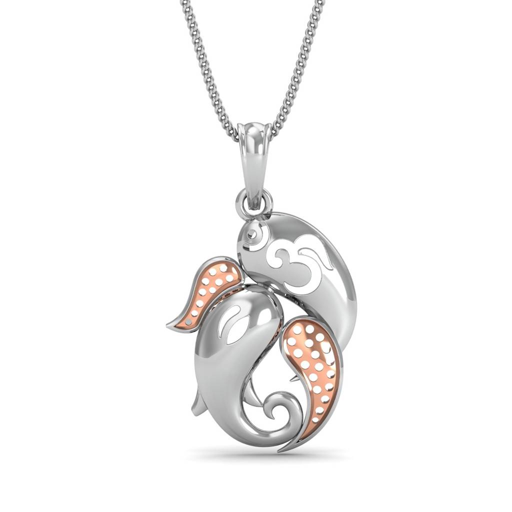 Kuberbox 925 Sterling Silver Gaja-Om Silver Rakhi Pendant : SRA2027_925