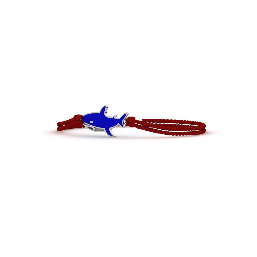 Kuberbox 925 Sterling Silver Baby Shark Silver Rakhi : SRA2036_925