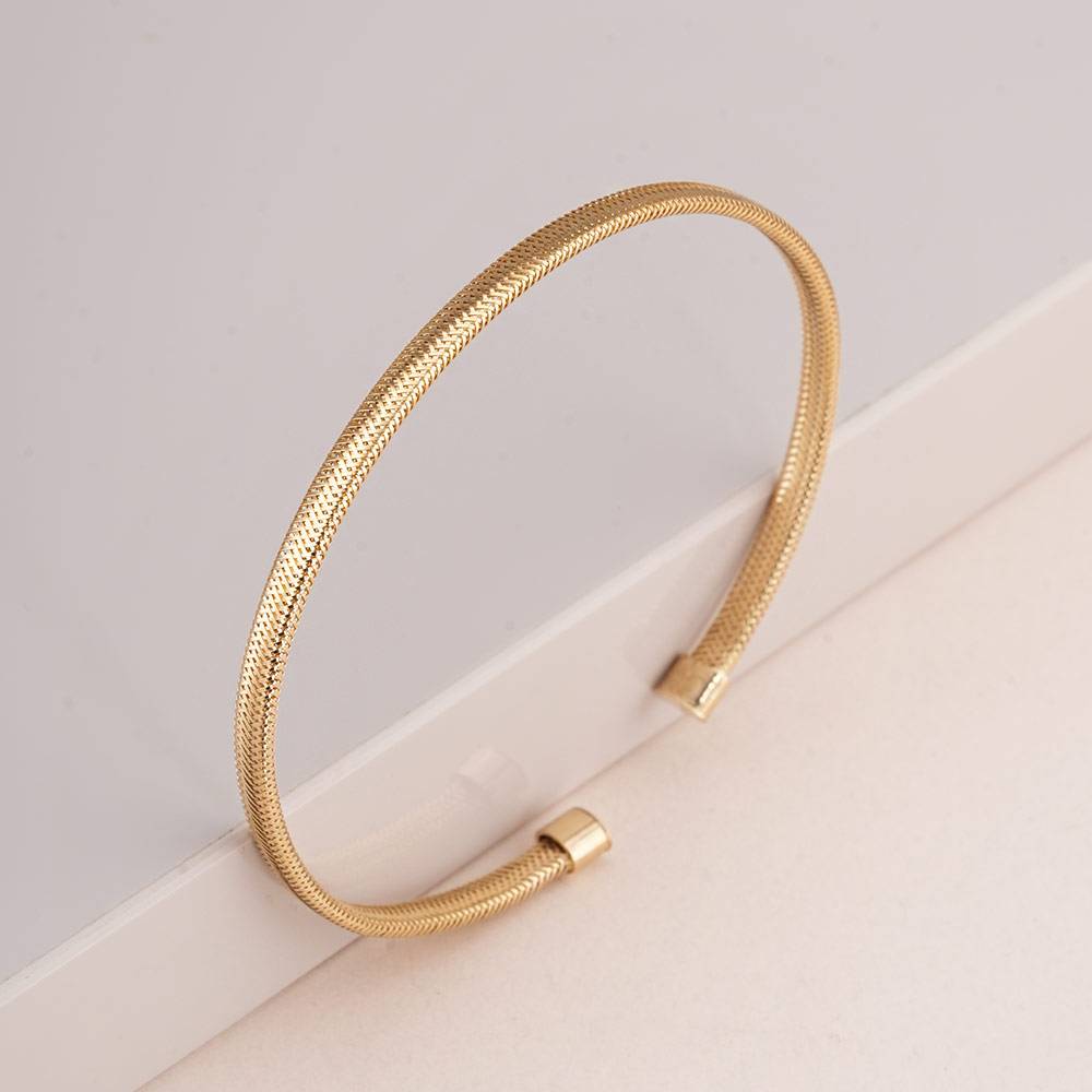 925 Sterling Silver Classic Gold Cuff Bracelet : SRWBR10