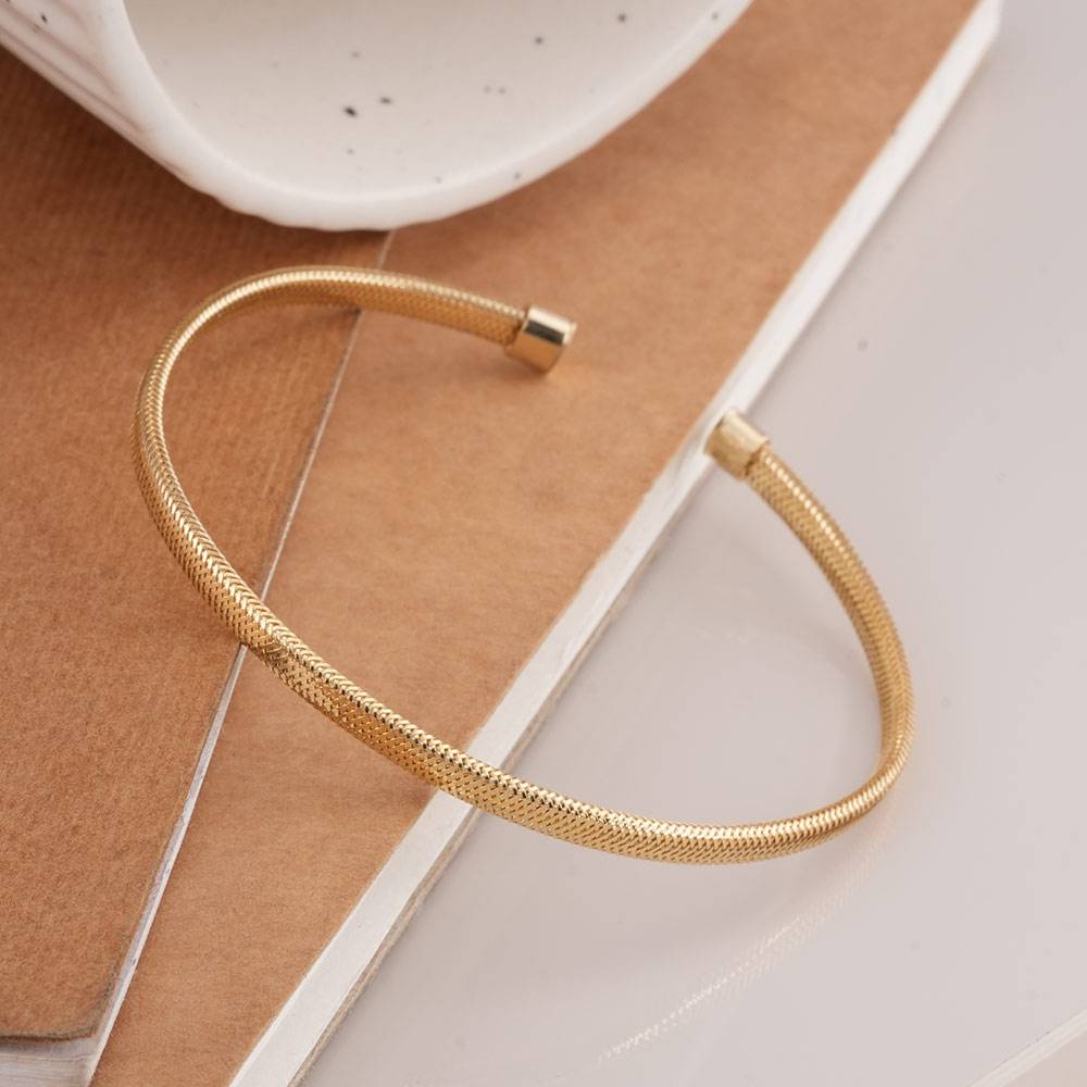 925 Sterling Silver Classic Gold Cuff Bracelet : SRWBR10
