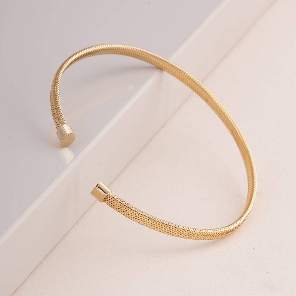 925 Sterling Silver Classic Gold Cuff Bracelet : SRWBR10